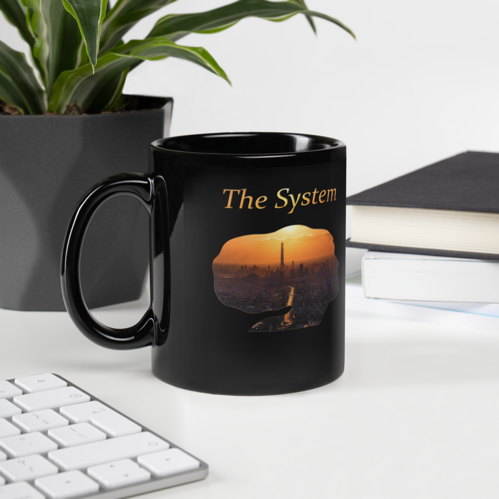 THE SYSTEM Black Glossy Mug