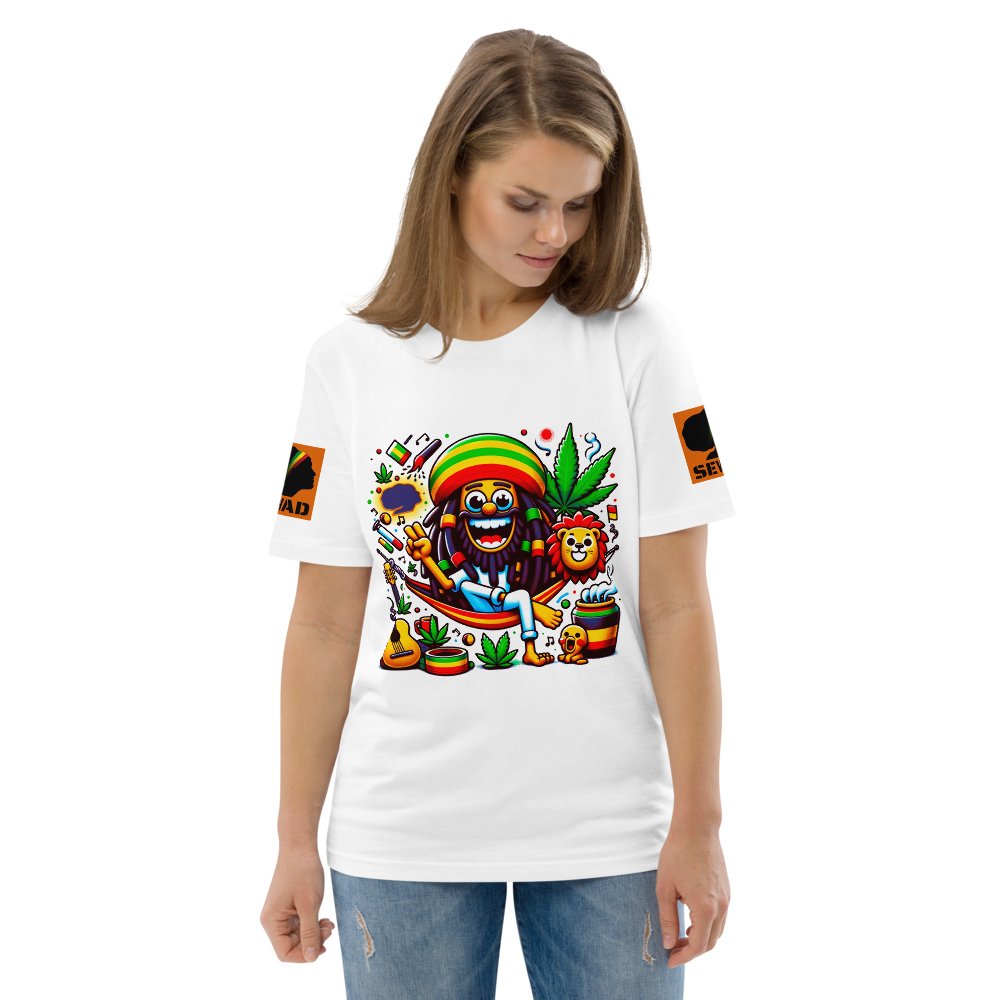 Joyful Riddims: Unisex organic cotton t-shirt - SEVAD MUSIC HOUSE - T-Shirt - SEVAD MUSIC HOUSE - 4624221_11864 - White - S - Joyful Riddims: Unisex organic cotton t-shirt