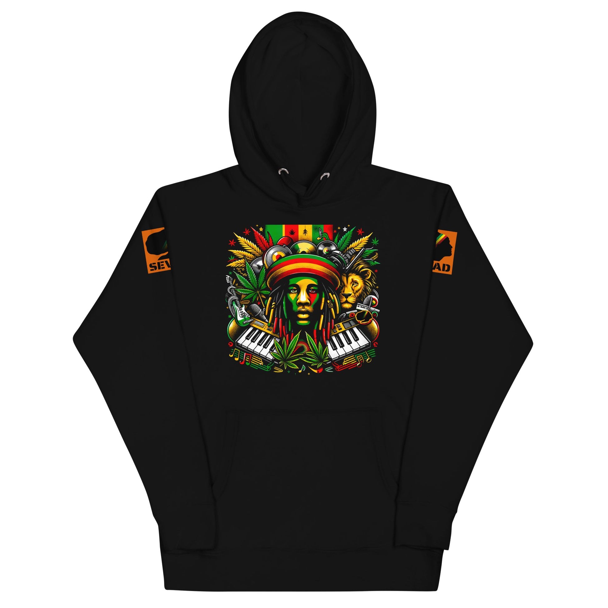 Rasta Reggae Revival: Unisex Hoodie - SEVAD MUSIC HOUSE - Hoodie - SEVAD MUSIC HOUSE - 5627538_10779 - Black - S - Rasta Reggae Revival: Unisex Hoodie