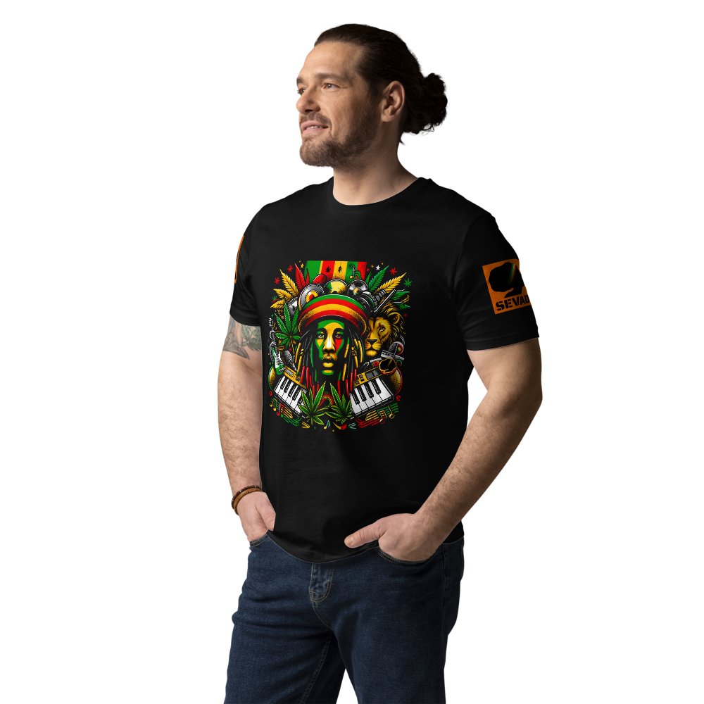 Rasta Reggae Revival: Unisex organic cotton t-shirt - SEVAD MUSIC HOUSE - T-Shirt - SEVAD MUSIC HOUSE - 3840658_11869 - Black - S - Rasta Reggae Revival: Unisex organic cotton t-shirt