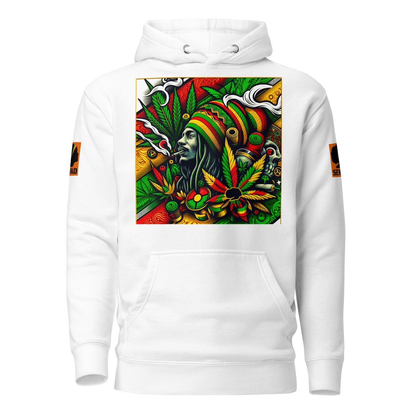 Rasta Reverie: Unisex Hoodie - SEVAD MUSIC HOUSE - Hoodie - SEVAD MUSIC HOUSE - 4896297_10774 - White - S - Rasta Reverie: Unisex Hoodie