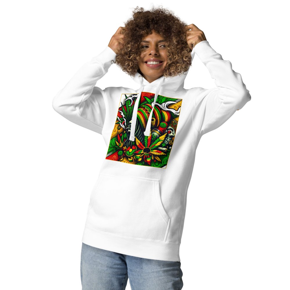 Rasta Reverie: Unisex Hoodie - SEVAD MUSIC HOUSE - Hoodie - SEVAD MUSIC HOUSE - 4896297_10774 - White - S - Rasta Reverie: Unisex Hoodie