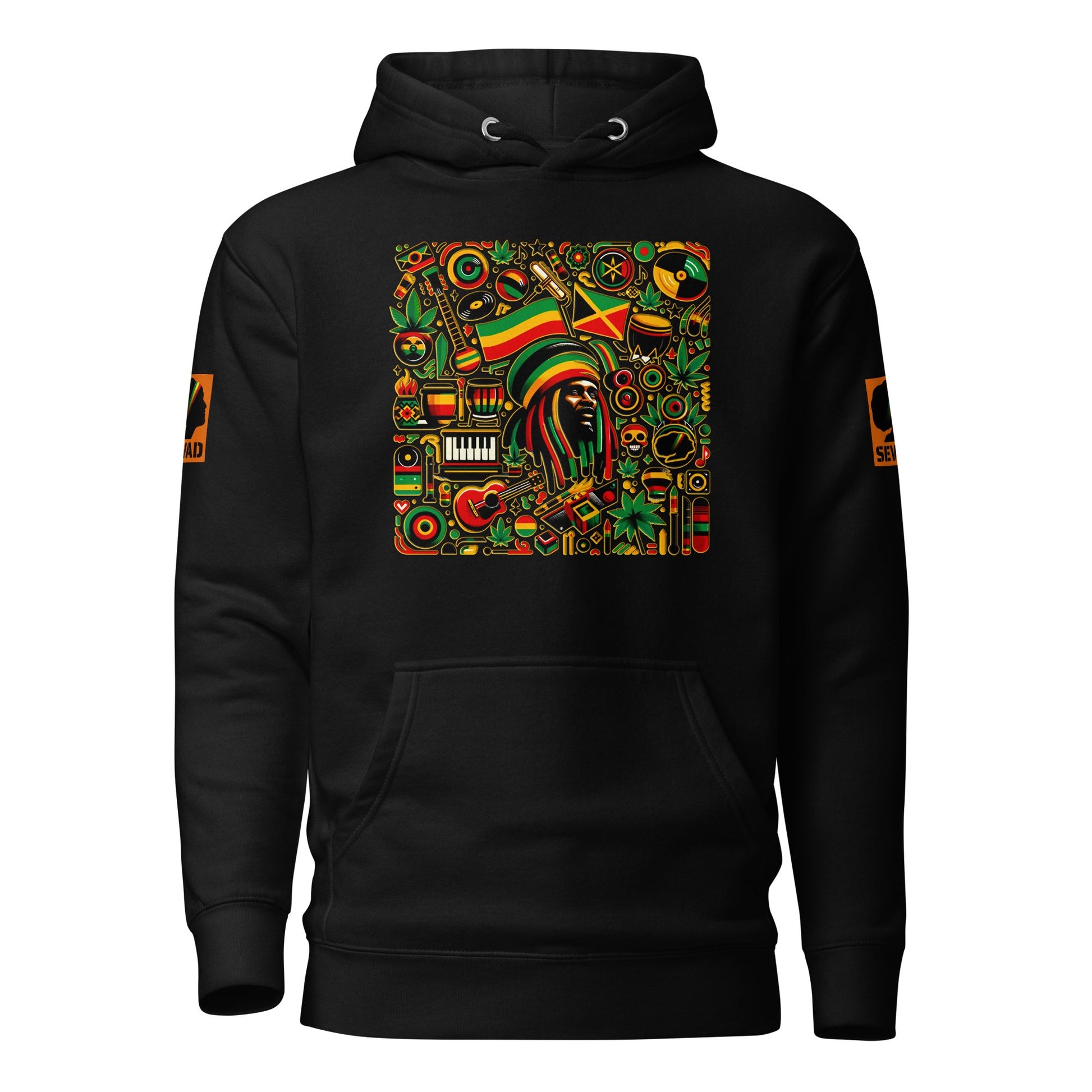 Rasta Vibes: Unisex Hoodie - SEVAD MUSIC HOUSE - Hoodie - SEVAD MUSIC HOUSE - 6129568_10779 - Black - S - Rasta Vibes: Unisex Hoodie