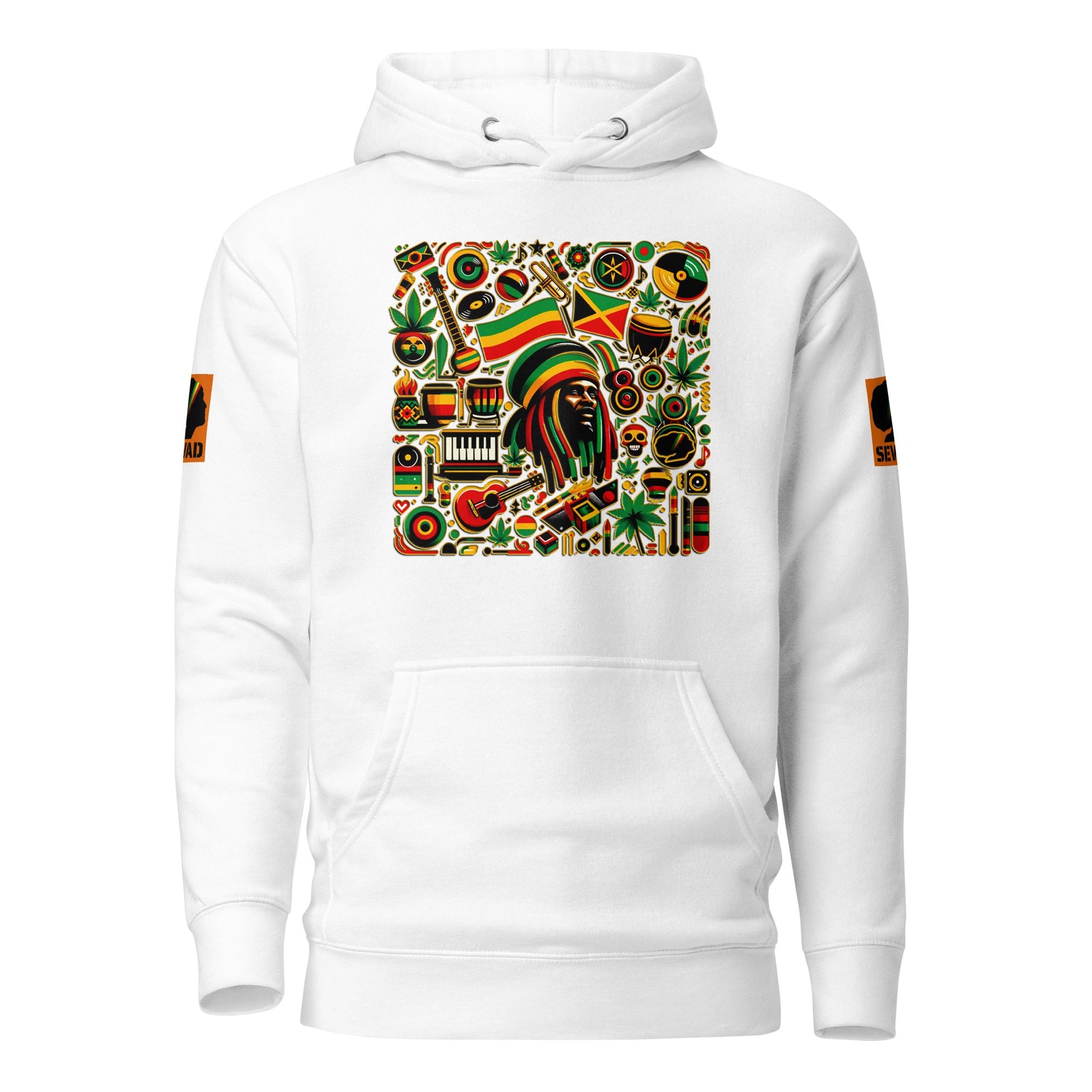 Rasta Vibes: Unisex Hoodie - SEVAD MUSIC HOUSE - Hoodie - SEVAD MUSIC HOUSE - 6129568_10774 - White - S - Rasta Vibes: Unisex Hoodie