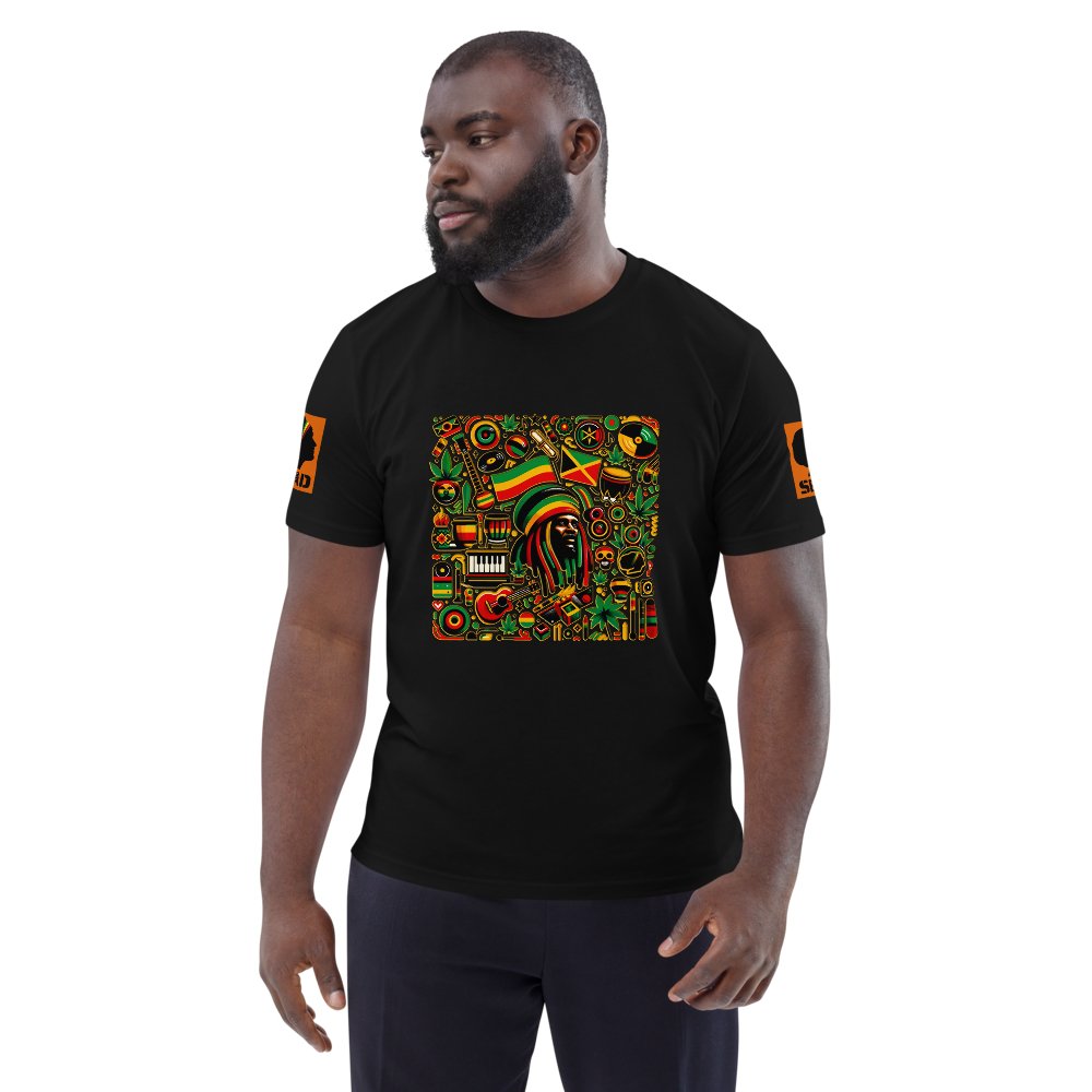 Rasta Vibes: Unisex organic cotton t-shirt - SEVAD MUSIC HOUSE - T-Shirt - SEVAD MUSIC HOUSE - 8655385_11869 - Black - S - Rasta Vibes: Unisex organic cotton t-shirt