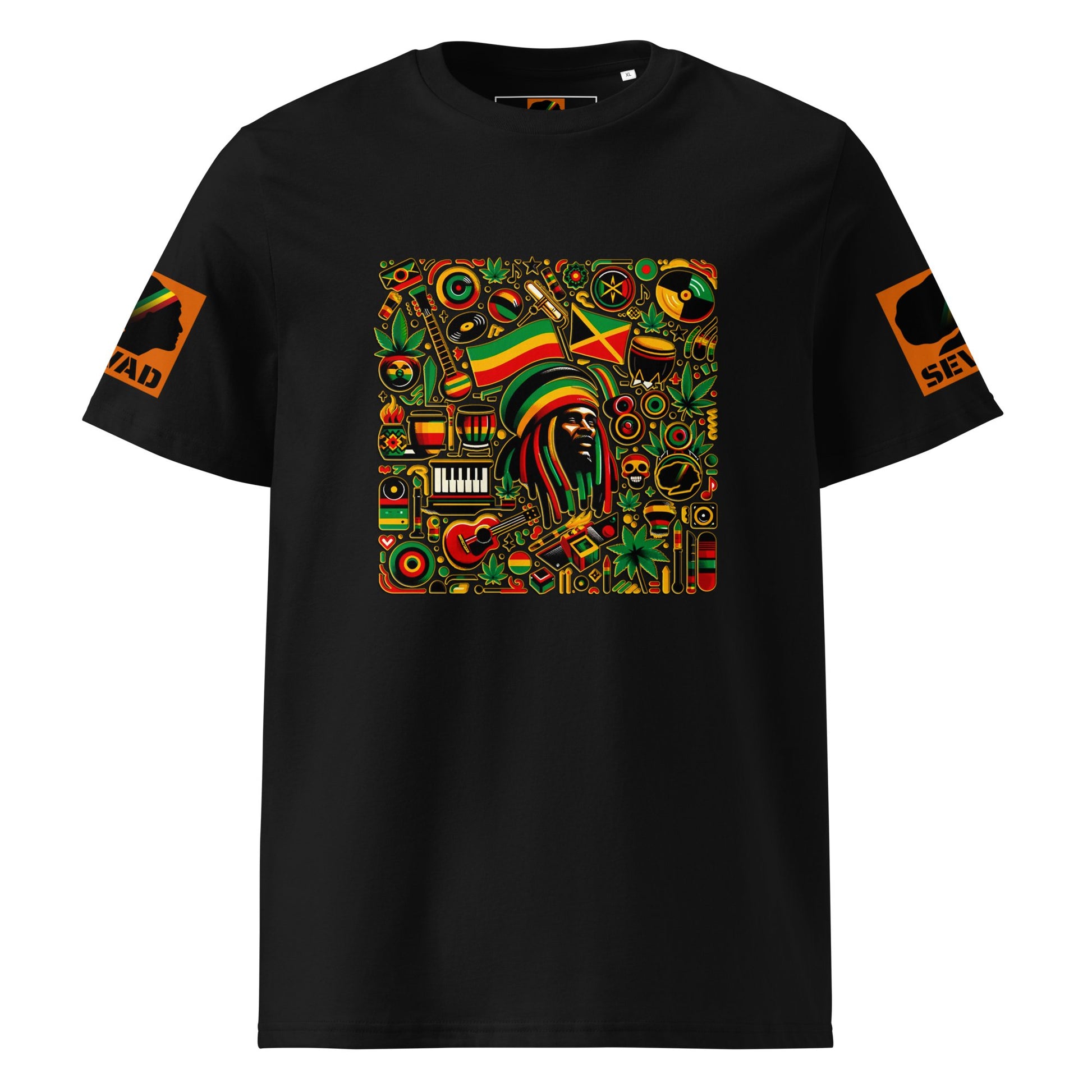 Rasta Vibes: Unisex organic cotton t-shirt - SEVAD MUSIC HOUSE - T-Shirt - SEVAD MUSIC HOUSE - 8655385_11869 - Black - S - Rasta Vibes: Unisex organic cotton t-shirt