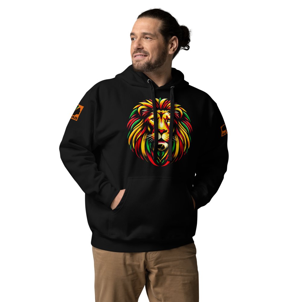 Regal Rasta Lion: Unisex Hoodie - SEVAD MUSIC HOUSE - Hoodie - SEVAD MUSIC HOUSE - 6011631_10779 - Black - S - Regal Rasta Lion: Unisex Hoodie