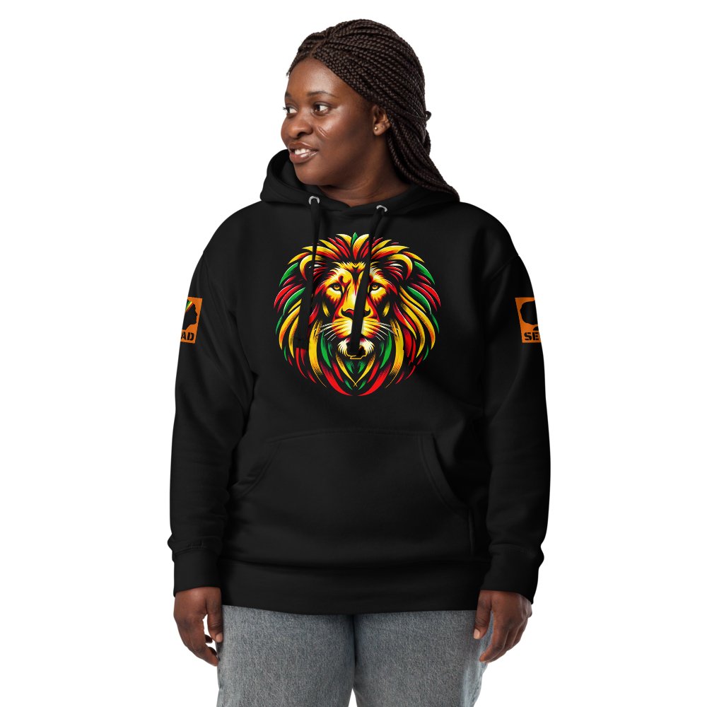 Regal Rasta Lion: Unisex Hoodie - SEVAD MUSIC HOUSE - Hoodie - SEVAD MUSIC HOUSE - 6011631_10779 - Black - S - Regal Rasta Lion: Unisex Hoodie