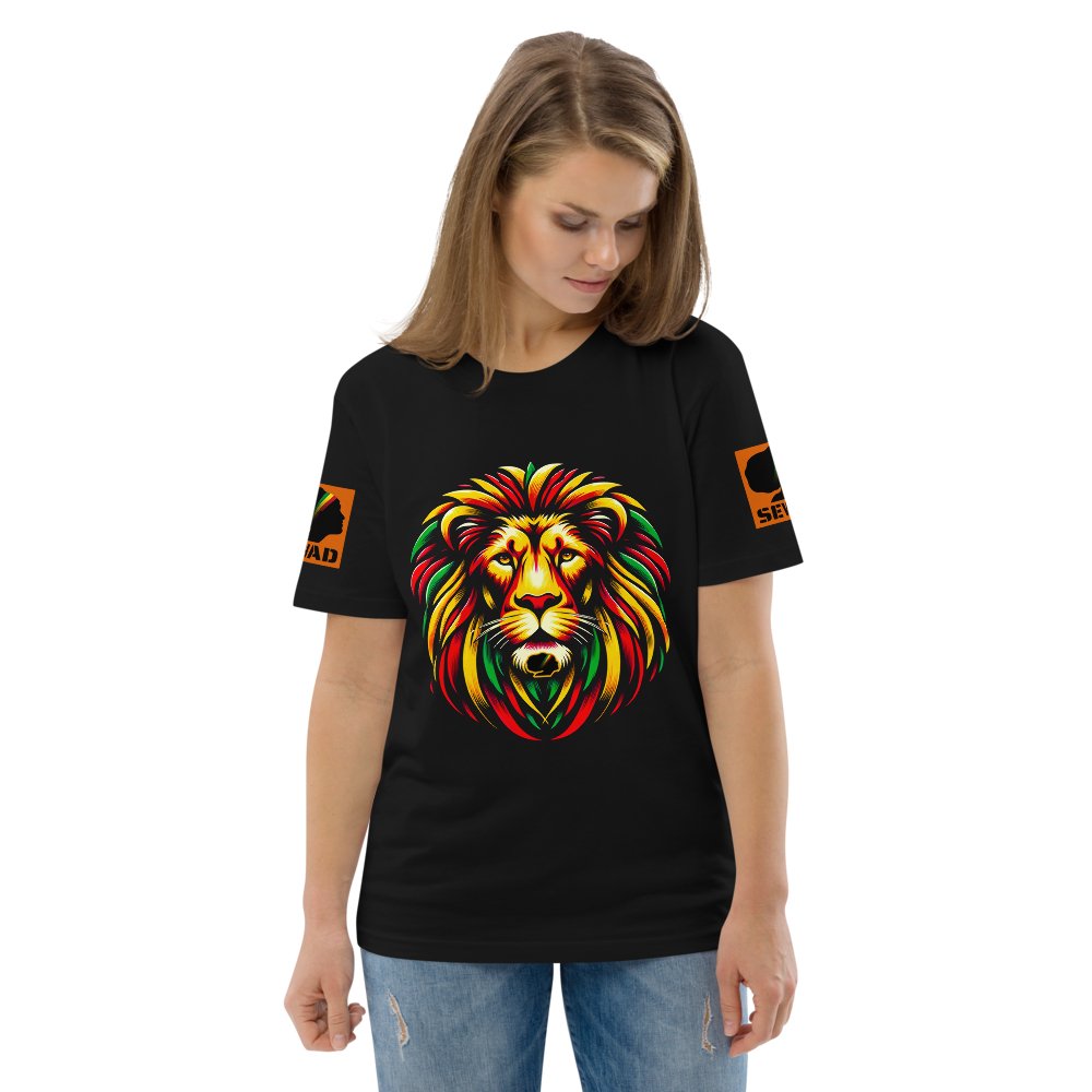 Regal Rasta Lion: Unisex organic cotton t-shirt - SEVAD MUSIC HOUSE - T-Shirt - SEVAD MUSIC HOUSE - 1995719_11869 - Black - S - Regal Rasta Lion: Unisex organic cotton t-shirt