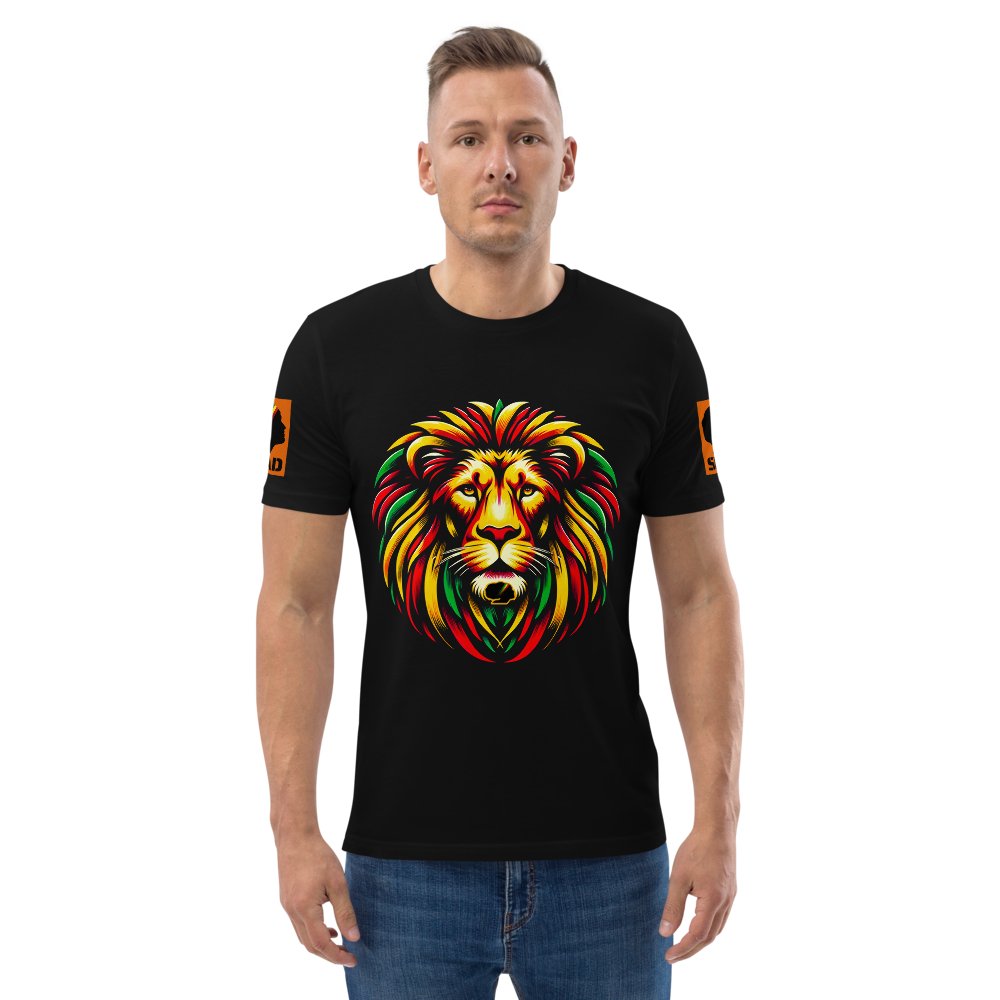 Regal Rasta Lion: Unisex organic cotton t-shirt - SEVAD MUSIC HOUSE - T-Shirt - SEVAD MUSIC HOUSE - 1995719_11869 - Black - S - Regal Rasta Lion: Unisex organic cotton t-shirt