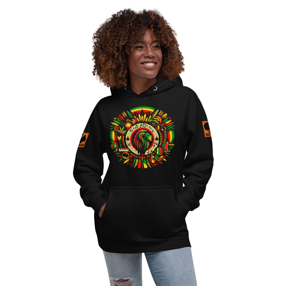 Reggae Riddims: Unisex Hoodie - SEVAD MUSIC HOUSE - Hoodie - SEVAD MUSIC HOUSE - 3336403_10779 - Black - S - Reggae Riddims: Unisex Hoodie