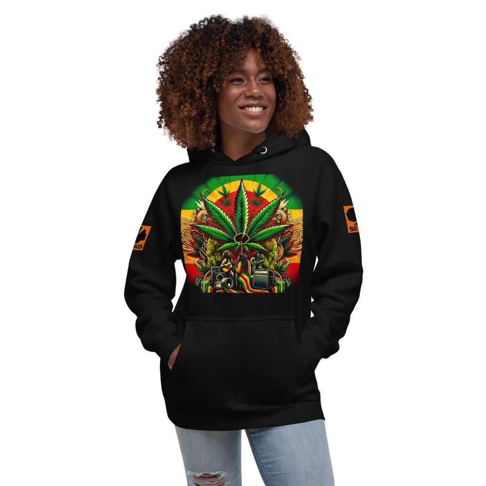 Riddims of the Green: Unisex Hoodie - SEVAD MUSIC HOUSE - Hoodie - SEVAD MUSIC HOUSE - 2614797_10779 - Black - S - Riddims of the Green: Unisex Hoodie