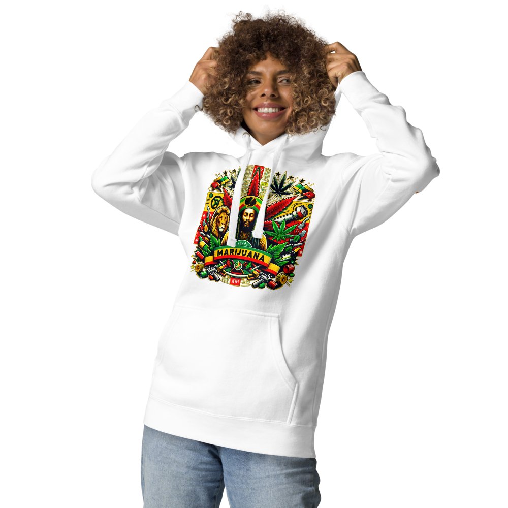 Riddims of the Root: Unisex Hoodie - SEVAD MUSIC HOUSE - Hoodie - SEVAD MUSIC HOUSE - 6351223_10774 - White - S - Riddims of the Root: Unisex Hoodie