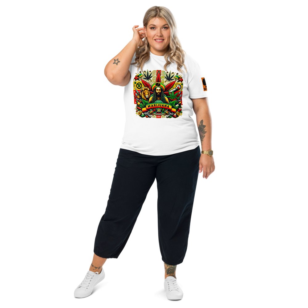 Riddims of the Root: Unisex organic cotton t-shirt - SEVAD MUSIC HOUSE - T-Shirt - SEVAD MUSIC HOUSE - 4653838_11864 - White - S - Riddims of the Root: Unisex organic cotton t-shirt
