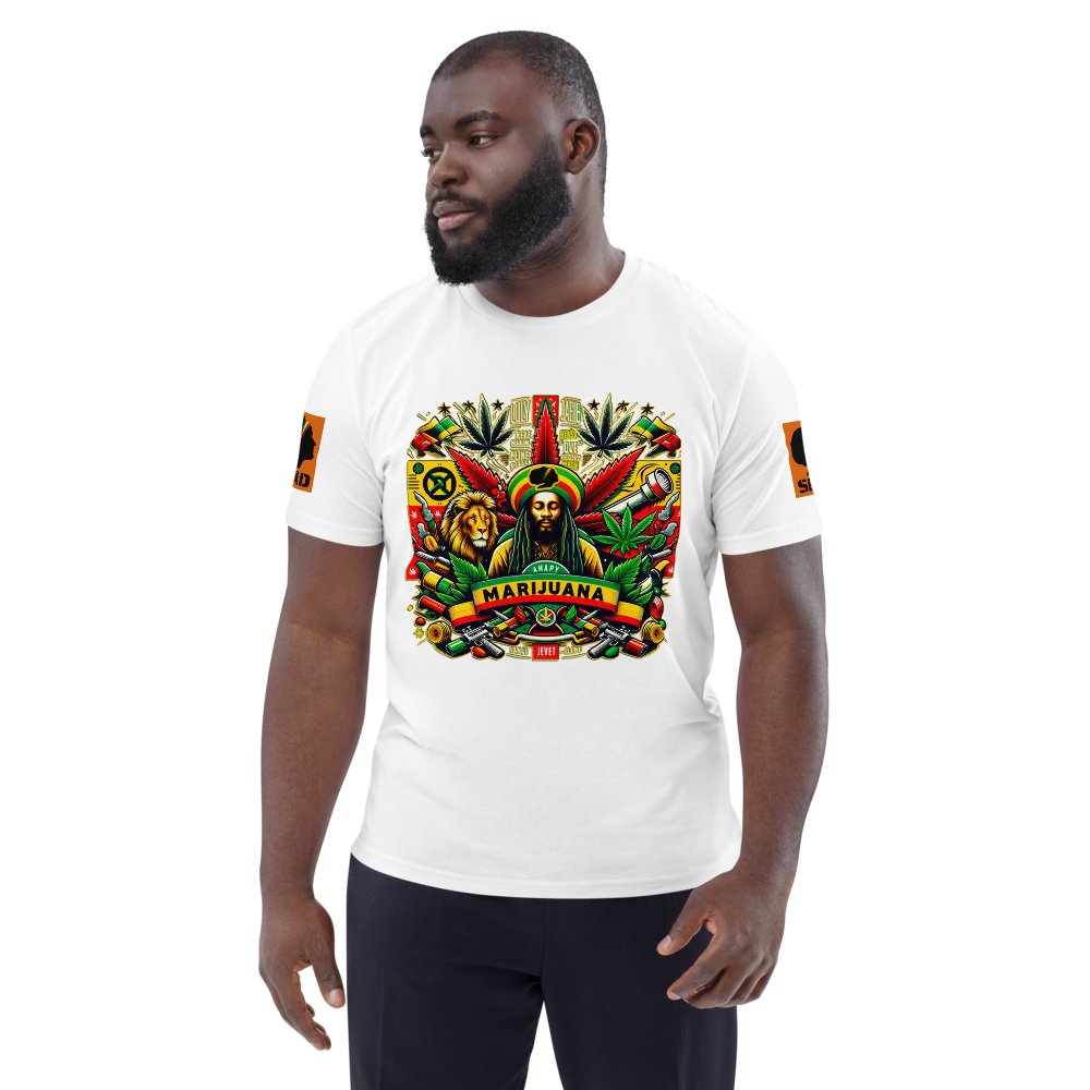 Riddims of the Root: Unisex organic cotton t-shirt - SEVAD MUSIC HOUSE - T-Shirt - SEVAD MUSIC HOUSE - 4653838_11864 - White - S - Riddims of the Root: Unisex organic cotton t-shirt