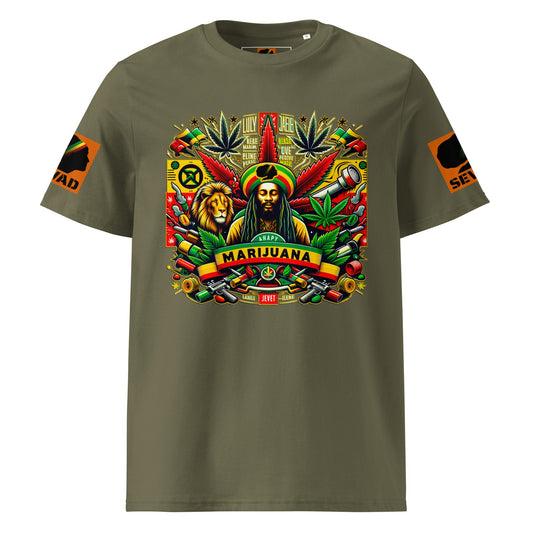 Riddims of the Root: Unisex organic cotton t-shirt - SEVAD MUSIC HOUSE - T-Shirt - SEVAD MUSIC HOUSE - 4653838_17144 - Khaki - S - Riddims of the Root: Unisex organic cotton t-shirt