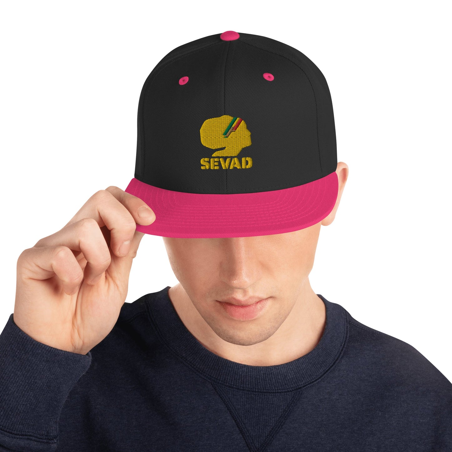 SEVAD Snapback Hat - SEVAD MUSIC HOUSE - Snapback Hat - SEVAD MUSIC HOUSE - 7123262_7843 - Black/ Neon Pink - - SEVAD Snapback Hat